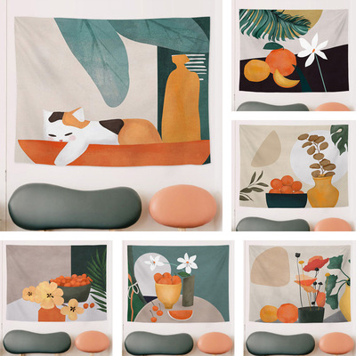 抽象艺术多彩抽象挂布 卷边加厚挂布壁毯外贸壁挂|ru