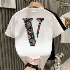 夏用ヘビーコーマコットン多用途トレンディブランドメンズ半袖Tシャツラウンドネックカジュアルトレンド半袖Tシャツトップ
