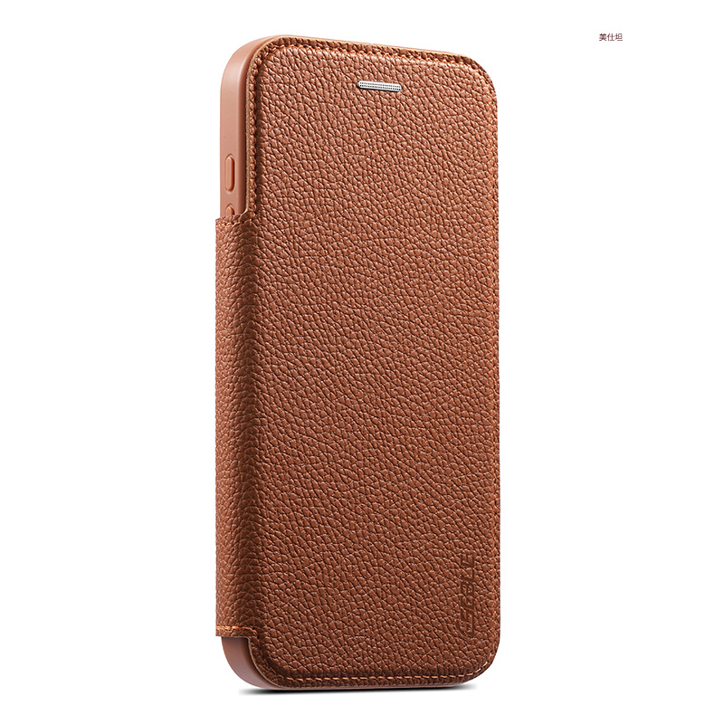 Ốp lưng lật da chống sốc cho iPhone 16/17 Pro Max, thiết kế gập bảo vệ màn hình, khe cắm thẻ tiện lợi — 【Vỏ lật E12 màu đen】, 【Vỏ lật E12 màu nâu】, 【Vỏ lật E12 màu xanh】, 【Vỏ lật E12 màu cam】 chi tiết 11