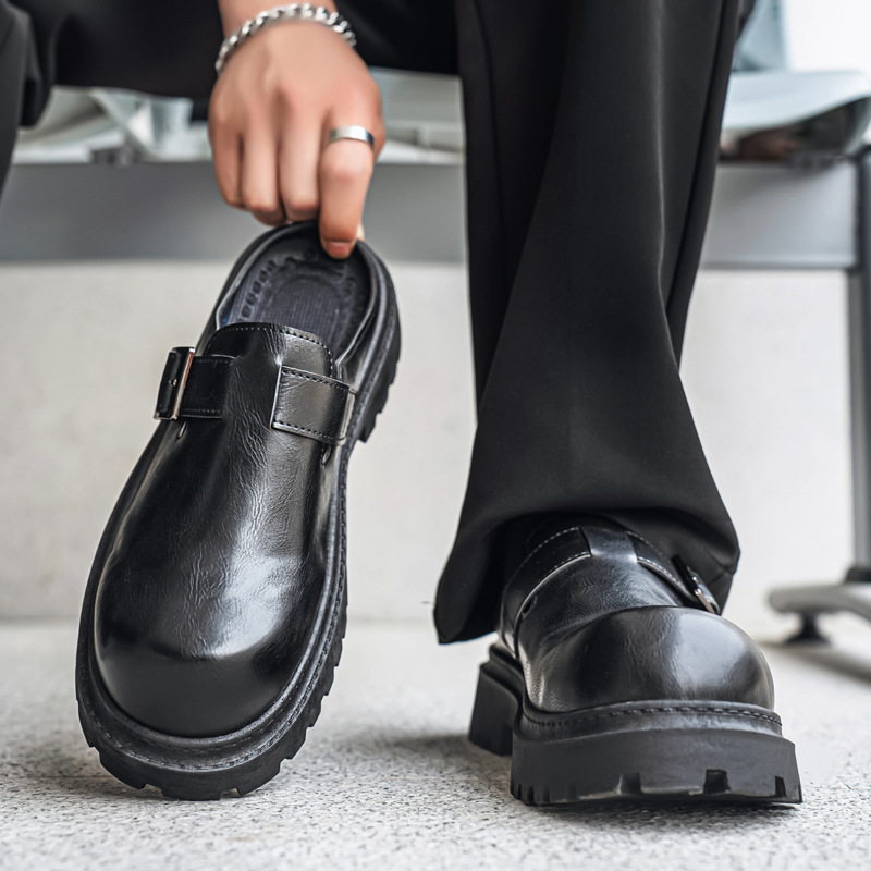 Diseñador de lujo ligero 2025 verano transfronterizo de alta calidad transpirable boken medio soporte zapatos de cuero para hombres zapatos de guisantes ligeros