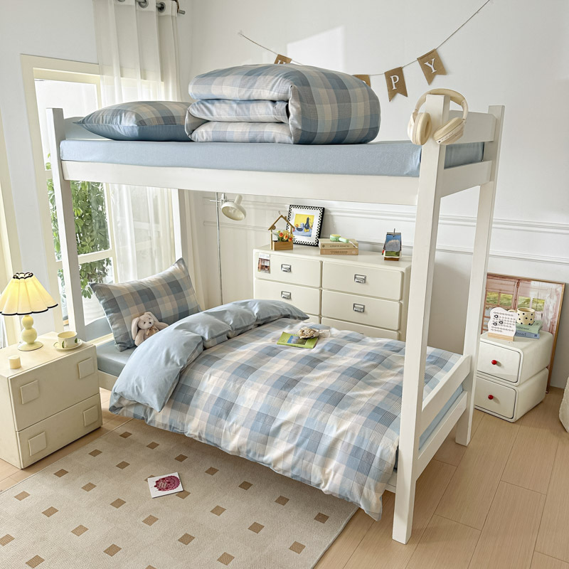 Ropa de cama de tres piezas para dormitorio de estudiantes de algodón en la temporada escolar