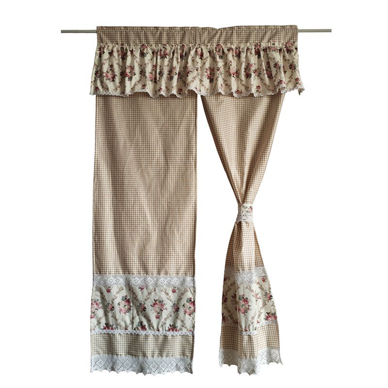 Fabric Long and Short Door Curtains, Small Curtains, Bedroom Kitchen Bathroom Curtains, Pastoral Style C12