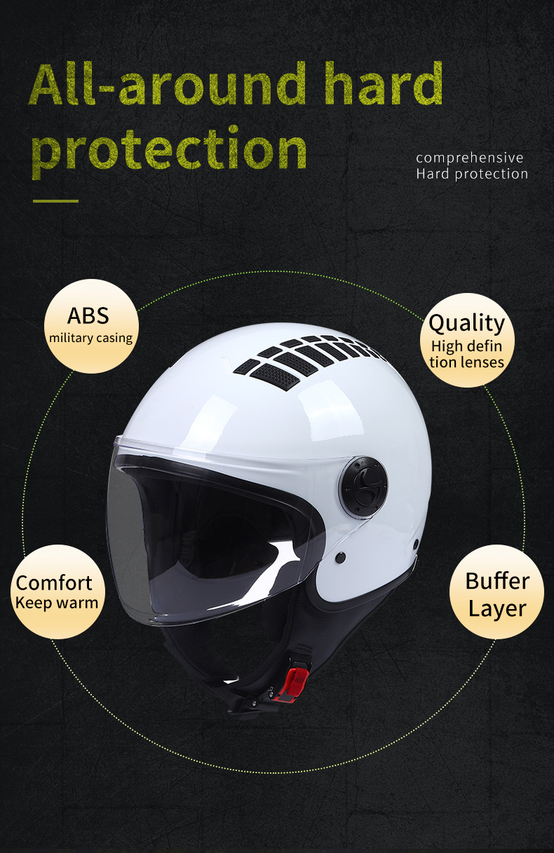 Electric Motorcycle Helmet Lightweight Retro Cruiser Helmet Unisex