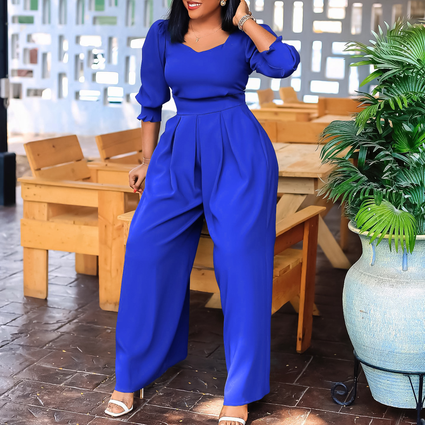 Damen Jumpsuit Langarm Lässig Weites Bein Für Den Winter_voghion.com
