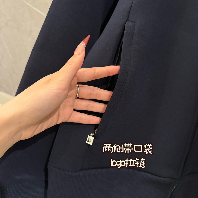 3458秋冬立领字母刺绣外套拉链衫圆领卫衣女长袖t恤上衣男女同款i|undefined