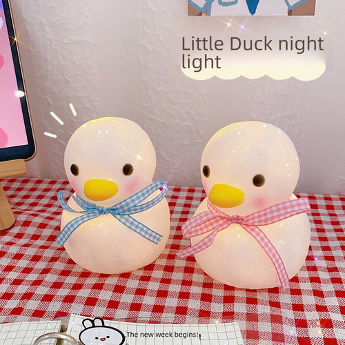 Ins bedroom girl cute duck small night light room LED bedside lamp ornament dorm new creative gift