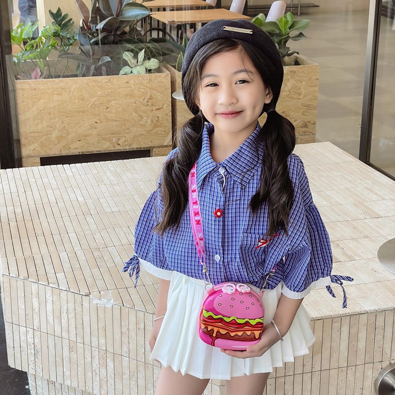 Mini bolso de hombro coreano para niños y niñas, caricaturas lindas pequeñas hamburguesas bebés mochila de impresión nueva bolsa infantil