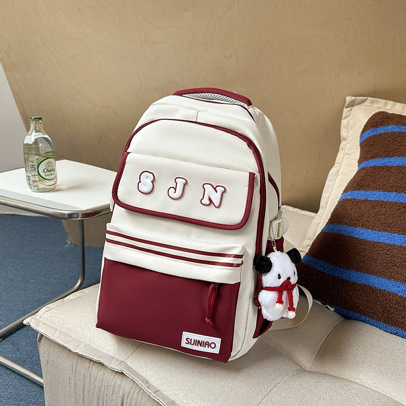 Nueva mochila escolar de gran capacidad, mochila de moda para estudiantes de secundaria coreana, mochila de pareja de estudiantes universitarios de estilo universitario de todo fósforo