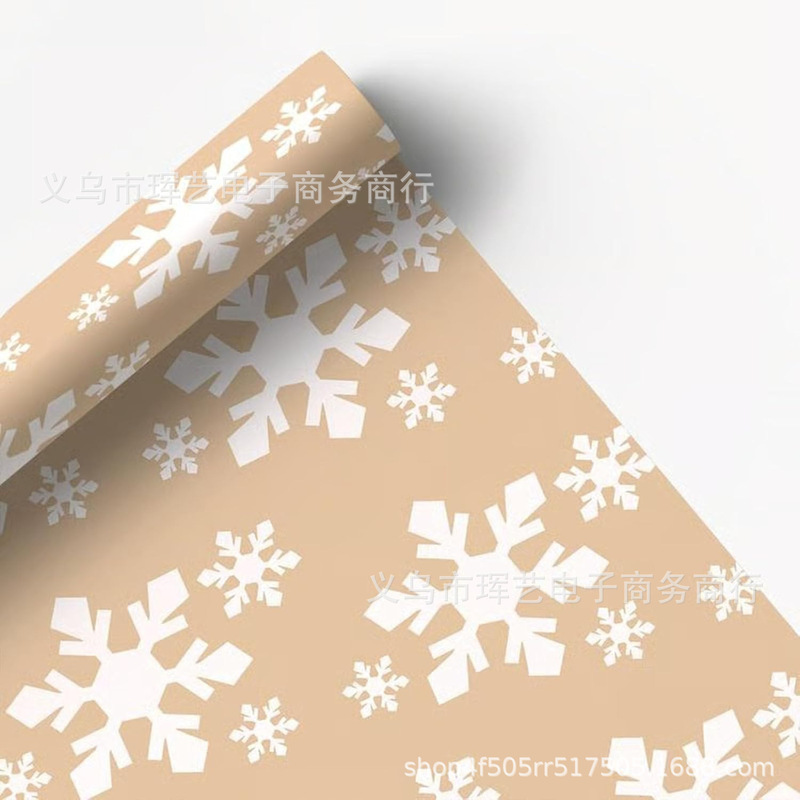 跨境爆款Santa Claus wrapping paper黑色圣诞老人包装纸可代贴标|undefined