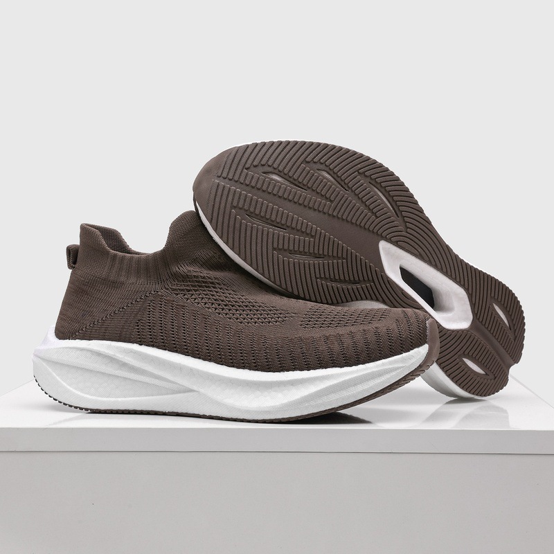 Tenis Tipo Calcetín para Correr de PU, Malla y TPU Sin Cordones Ligero para Uso Casual