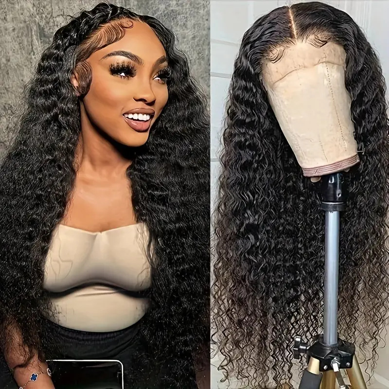 Former lace wig lady in part black small curly long curly hair fluffy natural fashion full head set factory wholesale