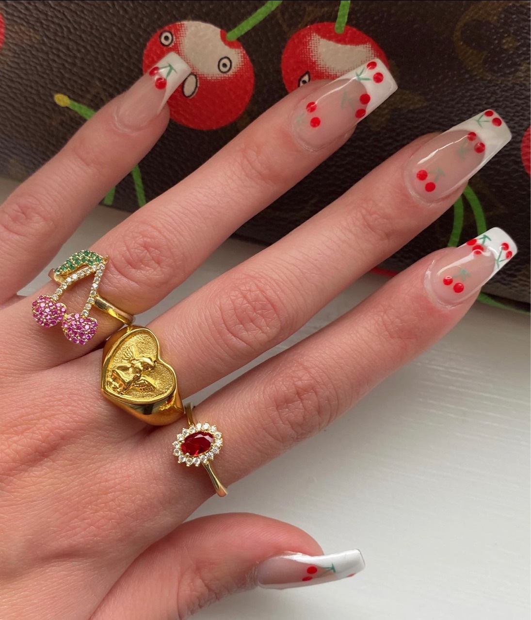 PVD Coated Gold Plating Process Wholesale Jewelry Sweet Angel Heart Shape Wings Titanium Steel 18K Gold Plated Rings