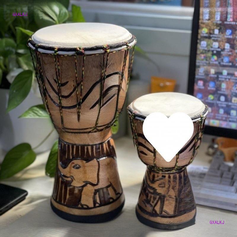 Tambores africanos, rendimiento de principiante para niños, pandereta, pulgada, pulgada, piel de cabra, tambor de juguete de jardín de infantes, tambor decorativo