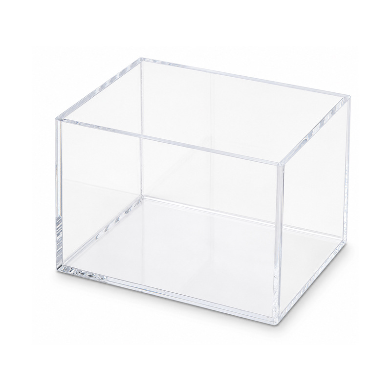 Caja acrílica transparente de cinco lados de escritorio transfronterizo mano caja de exhibición cubierta de polvo hasta modelo de gabinete de exhibición personalizado