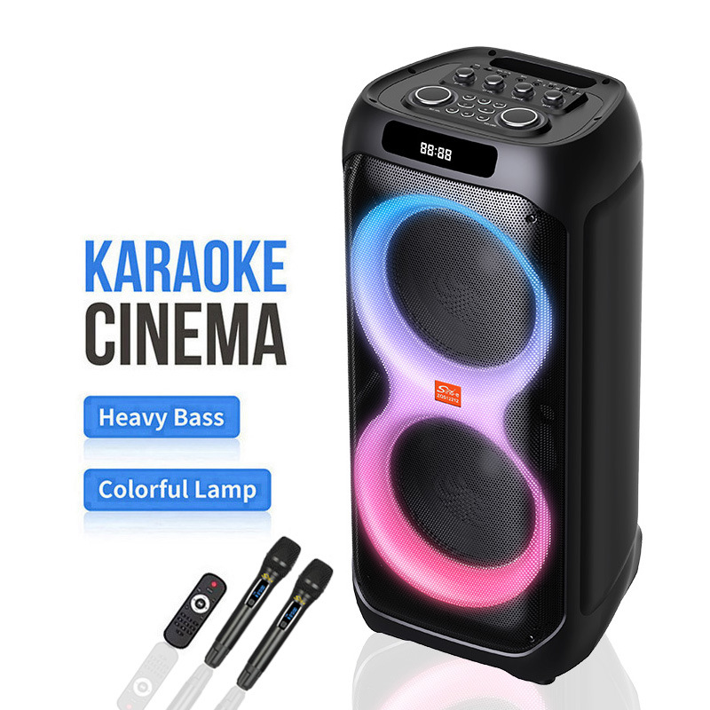 New Export Colorful Wireless Speaker Square Dance Outdoor Subwoofer Home Portable Microphone Karaoke Large Speaker