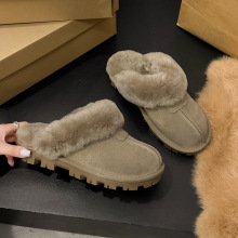 2025秋冬季新款拖包头毛毛拖鞋皮毛一体毛毛拖