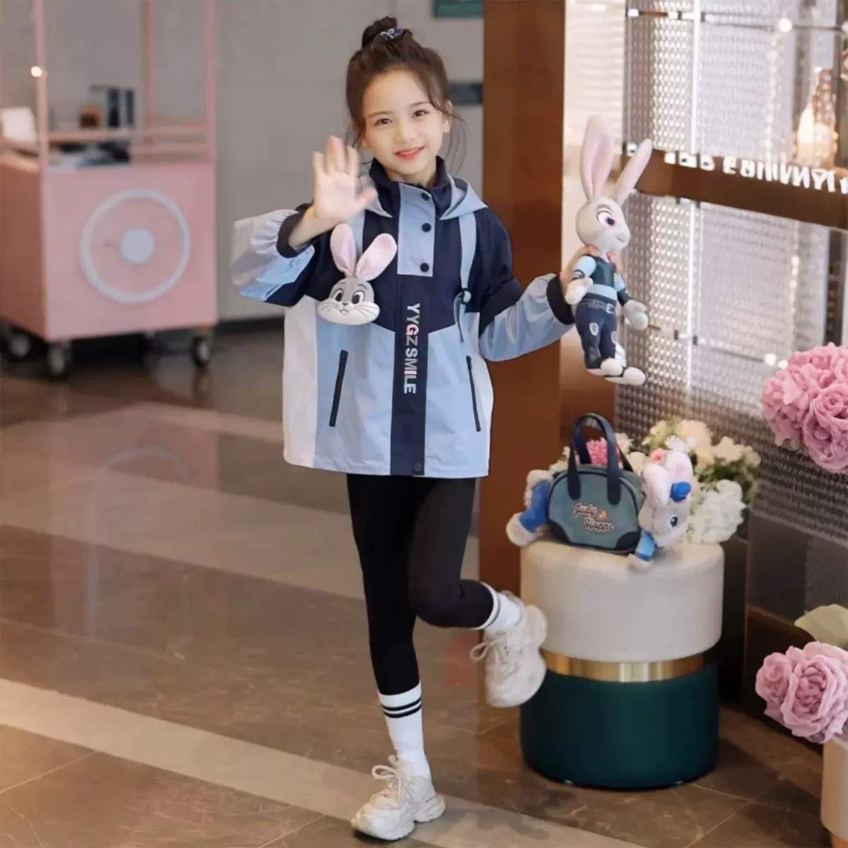 媛媛公主女童外套2025秋季新款儿童卡通连帽开衫外套童装上衣批发