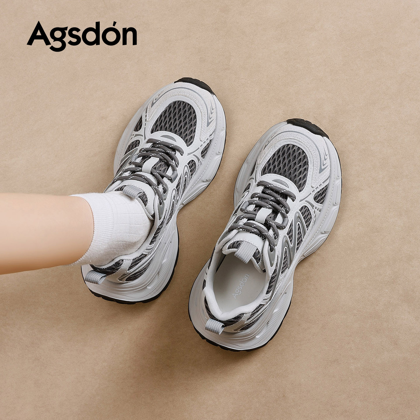 Zapatos de invierno de Augu Shi Deng 2025 nuevos zapatos de invierno de invierno de zapatos deportivos de suela suave casuales