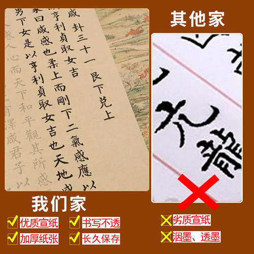 The complete collection of 64 hexagrams copied from the I Ching. Small regular script and red calligraphy. Yan style and character. Qing Dynasty Zhusi scroll calligraphy. I Ching calligraphy.