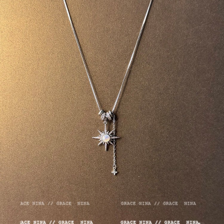 Silver Eight-Pointed Star Pendant Necklace, High-End, Light Luxury, Niche, Exquisite Clavicle Chain Accessory, 2026 New Hot Style Silver Eight-Pointed Star Pendant Necklace, High-End, Light Luxury, Niche, Exquisite Clavicle Chain Accessory, 2026 New Hot Style