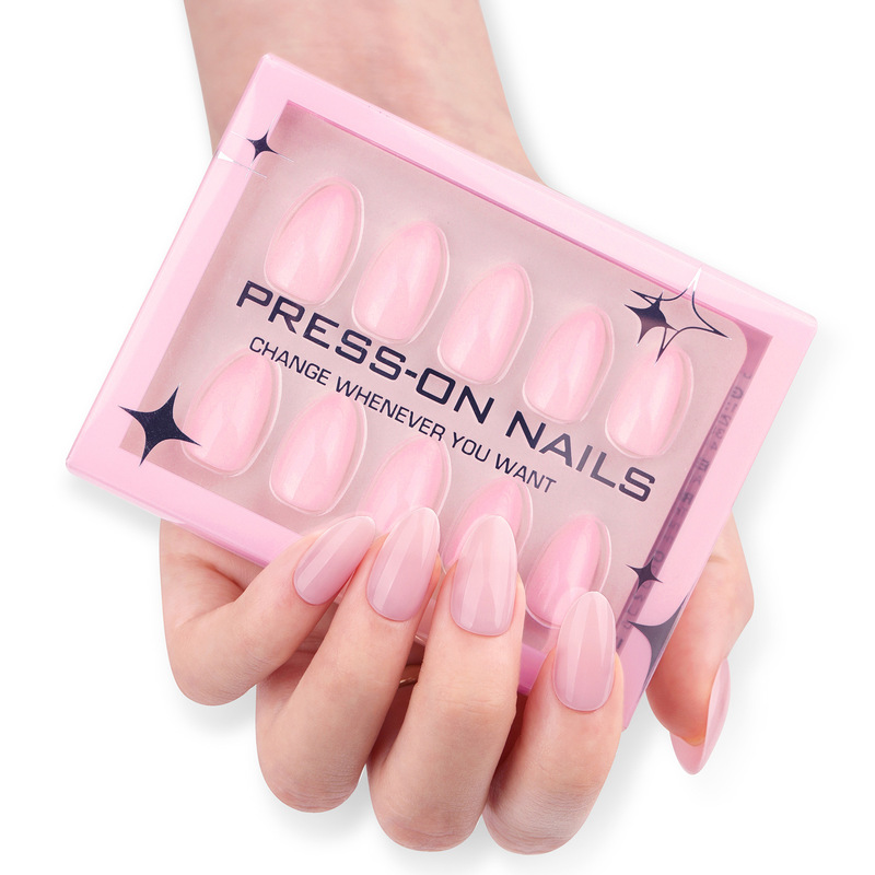 30 pieces of pink high-end wear A Europe and the United States cross-border hot almond nail nail nail nail piece finished wholesale