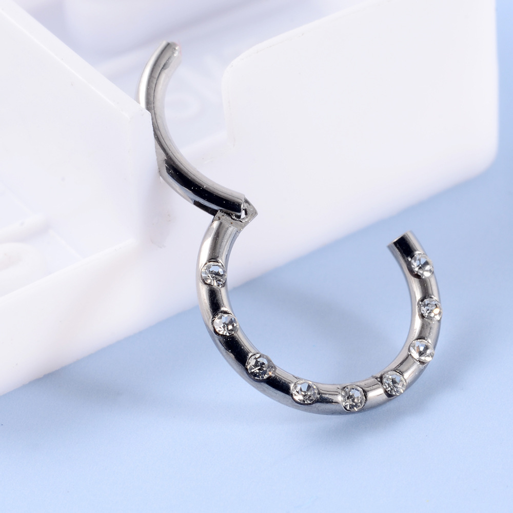 1 Piece Fashion Solid Color Plating Inlay Stainless Steel Zircon Nose Ring display picture 6