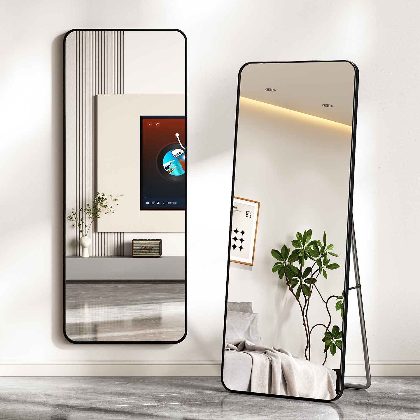 Full-length mirror, floor-standing dressing mirror, home wall-mounted mirror, popular with girls for bedroom and clothing store fitting rooms