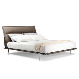 意式极简月光双人床现代轻奢主卧床北欧小户型.米软包婚床