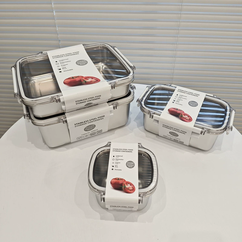 Ланч-бокс с индукционной плитой и рисом, ланч-бокс из нержавеющей стали 304 для хранения свежих продуктов, герметичный ящик для хранения в холодильнике