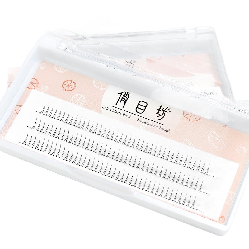 Qiaomufang V-type pestañas inferiores de aire natural ligeramente deformadas fácil de ajustar simulación especial novato A-tipo segmentado pestañas postizas