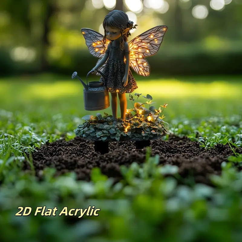 Cross-Border Cute Winged Elf Fairy Acrylic Potted Plant Handmade Decoration for Car Aromatherapy