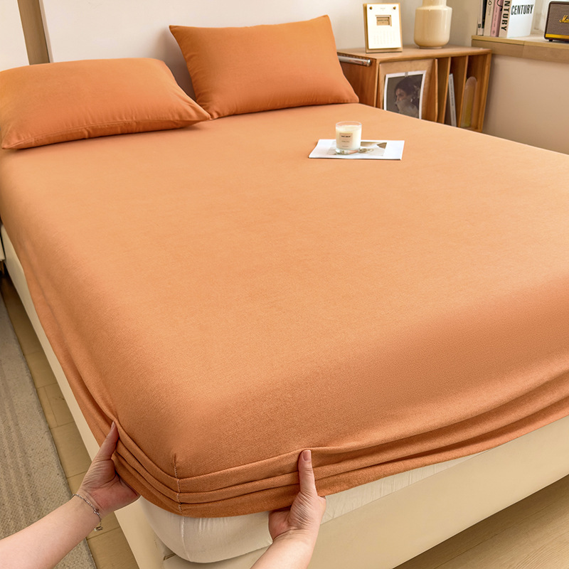 Funda de cama cepillada de algodón cubierta protectora de colchón de una sola pieza 2024 nueva funda de cama impresa para una sola persona para todas las estaciones