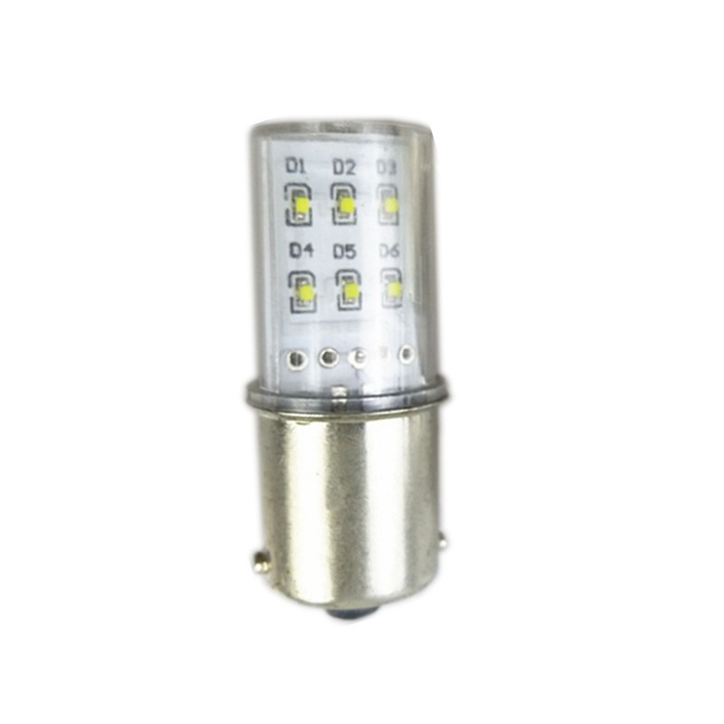 LED SMD LED, 12V/110V/24V/220V, machine tool and instrument indicator light, B15 mount, 15mm single/double contact flat head.