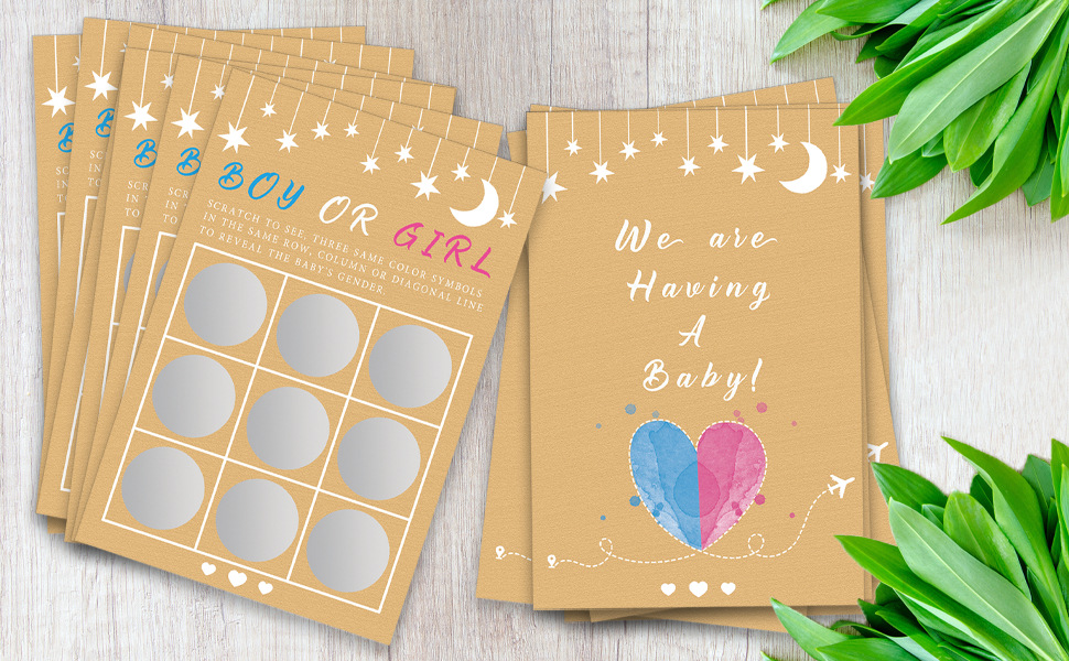 Gender Reveal Scratch Off Scratcher Lottery Tickets