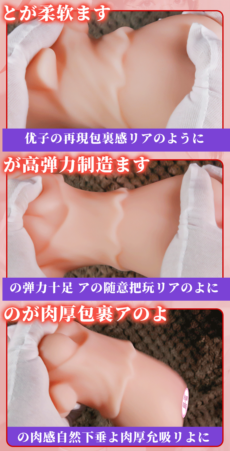 Jiuai Inverted Half-Body Masturbation Device, TPE Manual Male Masturbator, Flesh Tone — detail image 25
