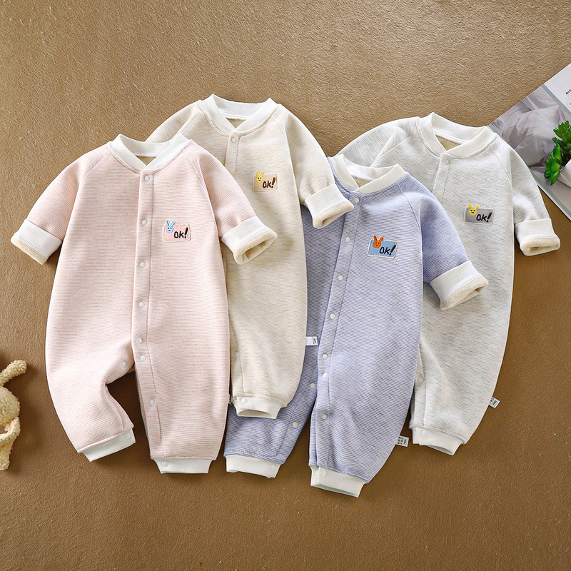 Baby Warm-keeping jumpsuit fleece-lined Thickened Autumn and Winter New Arrival Harper for Boys and Girls Baby Climbing Clothes for Newborn Baby Warm-keeping jumpsuit fleece-lined Thickened Autumn and Winter New Arrival Harper for Boys and Girls Baby Climbing Clothes for Newborn