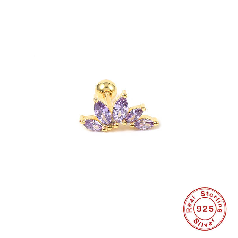 3g Weight Zircon Inlay Material Ear Studs Classification 1 Piece Quantity Daily Occasion 925 Sterling Silver Material Geometric Pattern Women'S Gender Plating Design Fashion Style 1 Piece Ear Cartilage Rings & Studs Fashion Geometric 925 Sterling Silver Plating Zircon 6