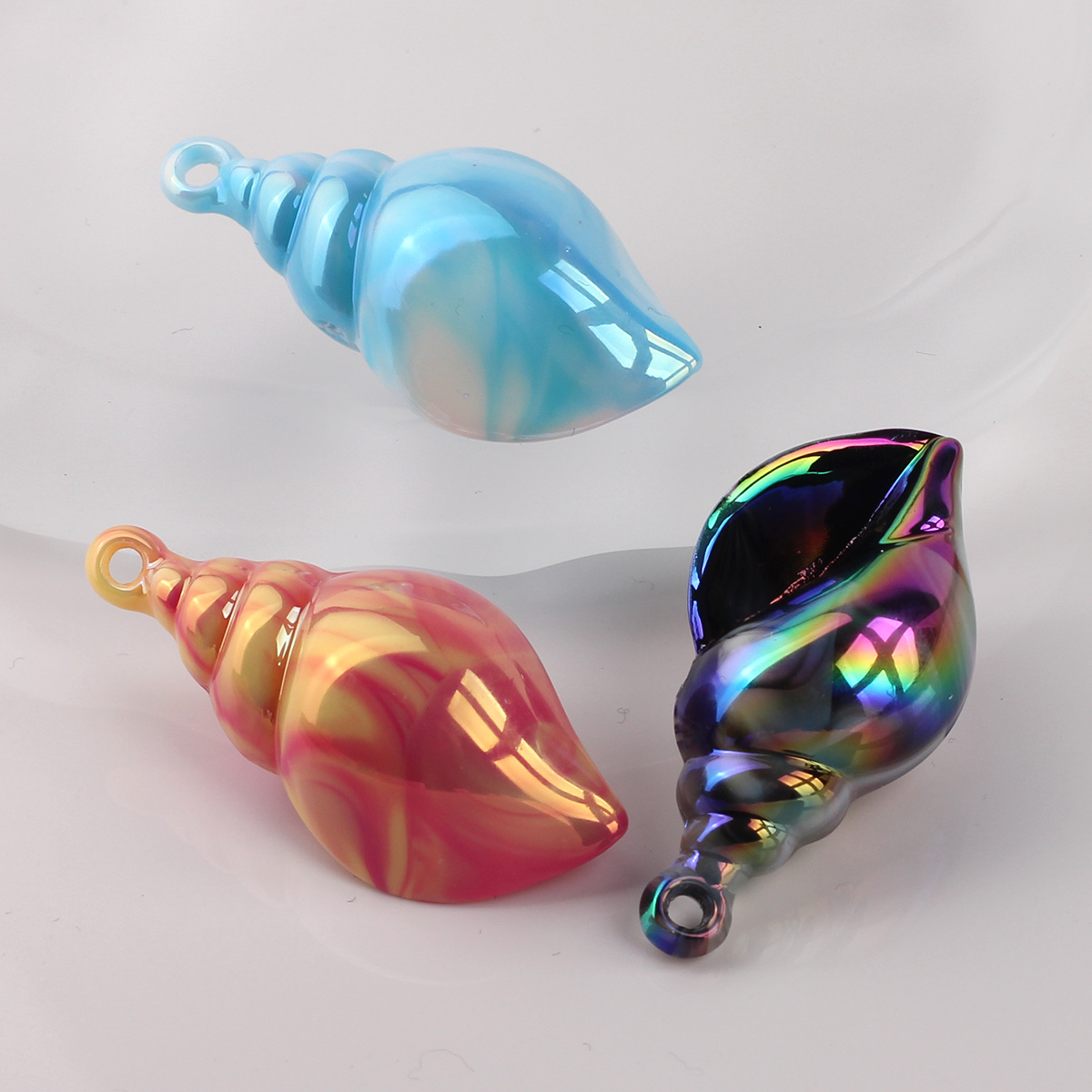 10g Weight Pendant Jewelry Making Type Charms Classification 1 Piece Quantity Acrylic Material Conch Pattern All Seasons Season Plating Design Marine Style Style 1 Piece Acrylic Conch Pendant Charms 2