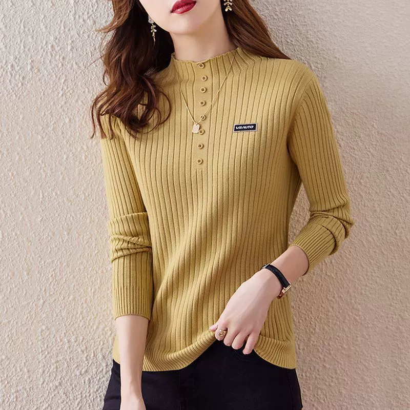 Long-sleeve, base body-friendly demi-season autumn sweater, oversize, western style