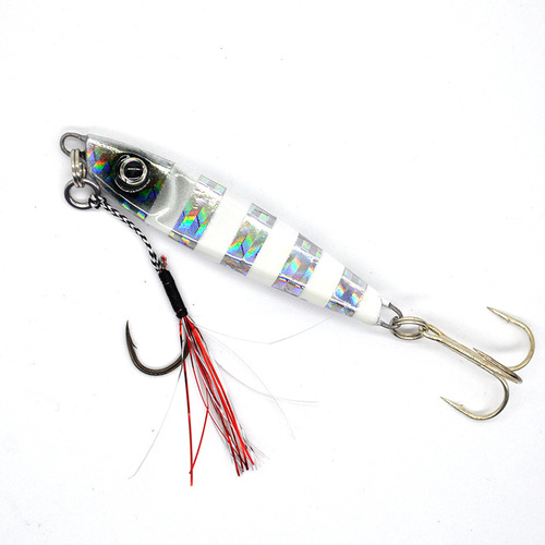 New model iron plate bait double hooks, three hook sinker lead fish, boat fishing sea fishing glow-in-the-dark long cast lure dragon tooth lead bait