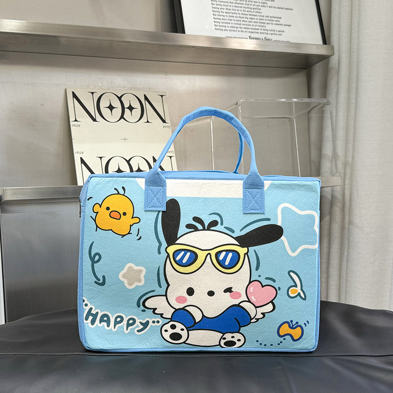 新しい漫画フェルトトラベルバッグ大容量フェルト収納ハンドバッグはトロリーフェルト荷物バッグに使用できます手作り|undefined