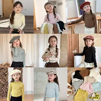 Aimo Bebe 2024 осень и зима новый внутренний топ для девочек дикий сладкий гриб кружевной рубашки
