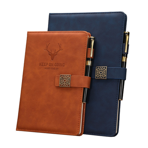Vintage Chinese-style deer antler A5 notebook wholesale national trend gift box set, notebook, business meeting record book customization