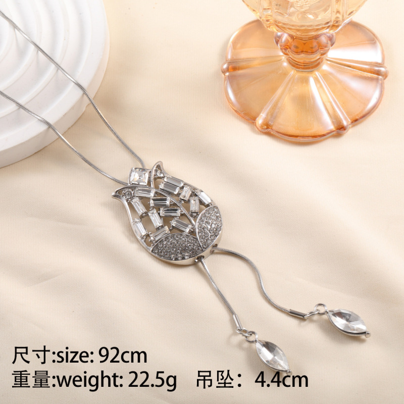新款可调节毛衣链高级感轻奢女时尚百搭秋冬新款长款项链厂家直销|undefined