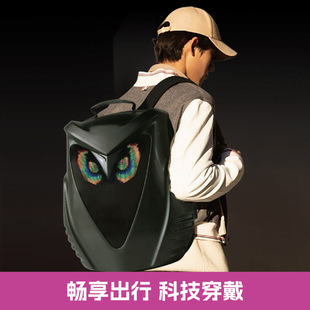 Loy Owl Led Screen Backpack Motorcycle Riding Student Backpack Led Luminous Eye Baotou Helmet Motorcycle