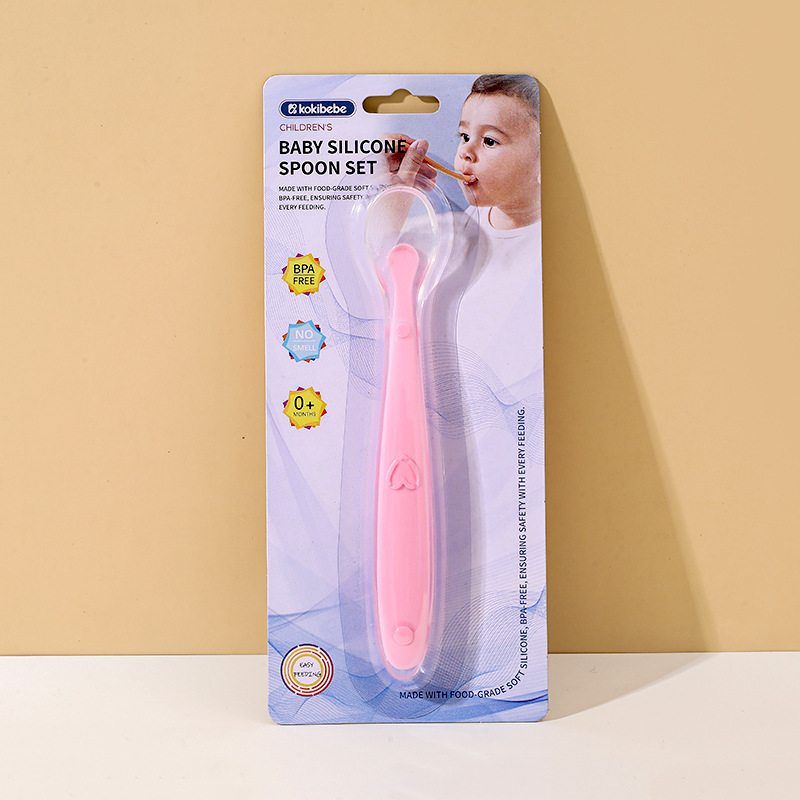 Cuchara de silicona para bebés recién nacidos con agua y arroz Cuchara pequeña vajilla para niños Complemento alimenticio Cuchara suave de silicona