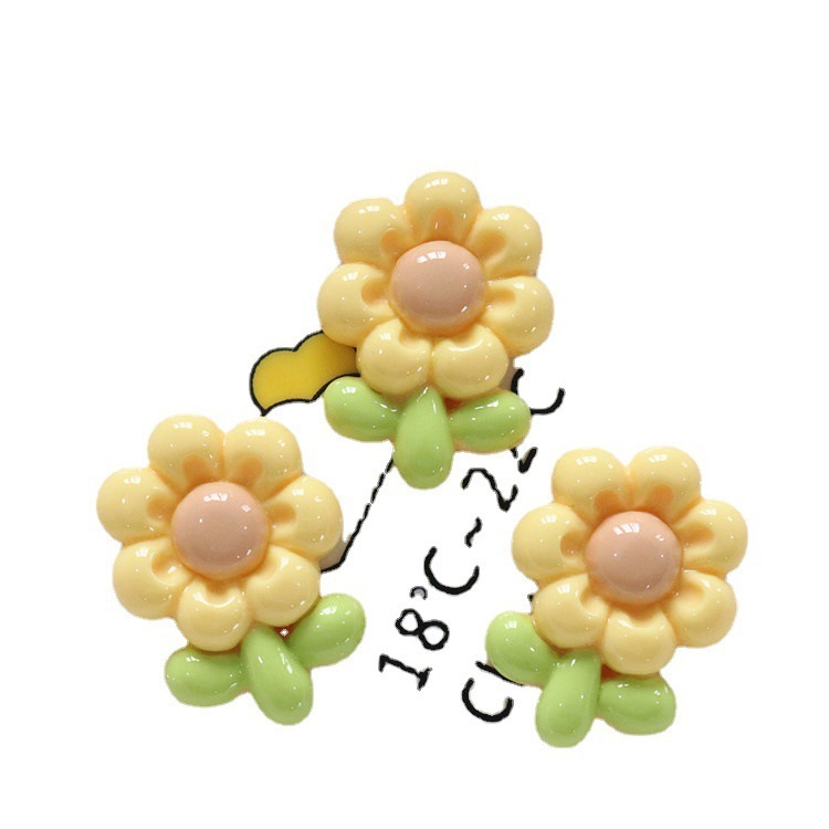 亮面彩虹太阳花DIY手工树脂饰品配件批发儿童发圈冰箱贴材料|undefined