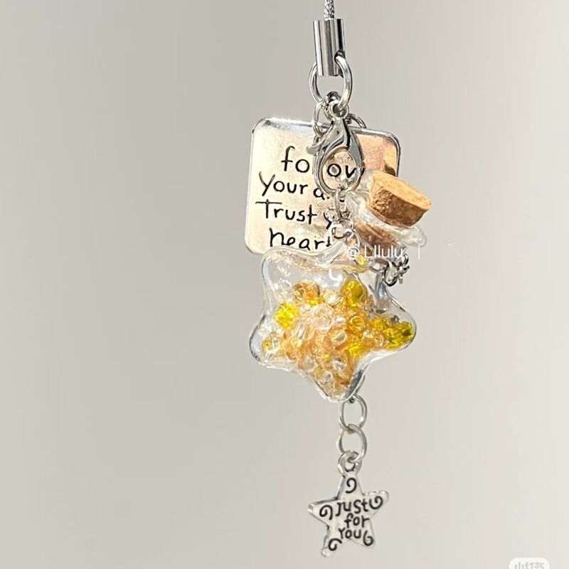 [Mangxing Hanging Chain] Starry Sky Wishing Bottle Mobile Phone Photo Pendant Star Keychain Bag Pendant for Women