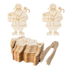 跨境木质工艺品圣诞节装饰 圣诞老人摆件儿童DIY绘画圣诞礼物挂件