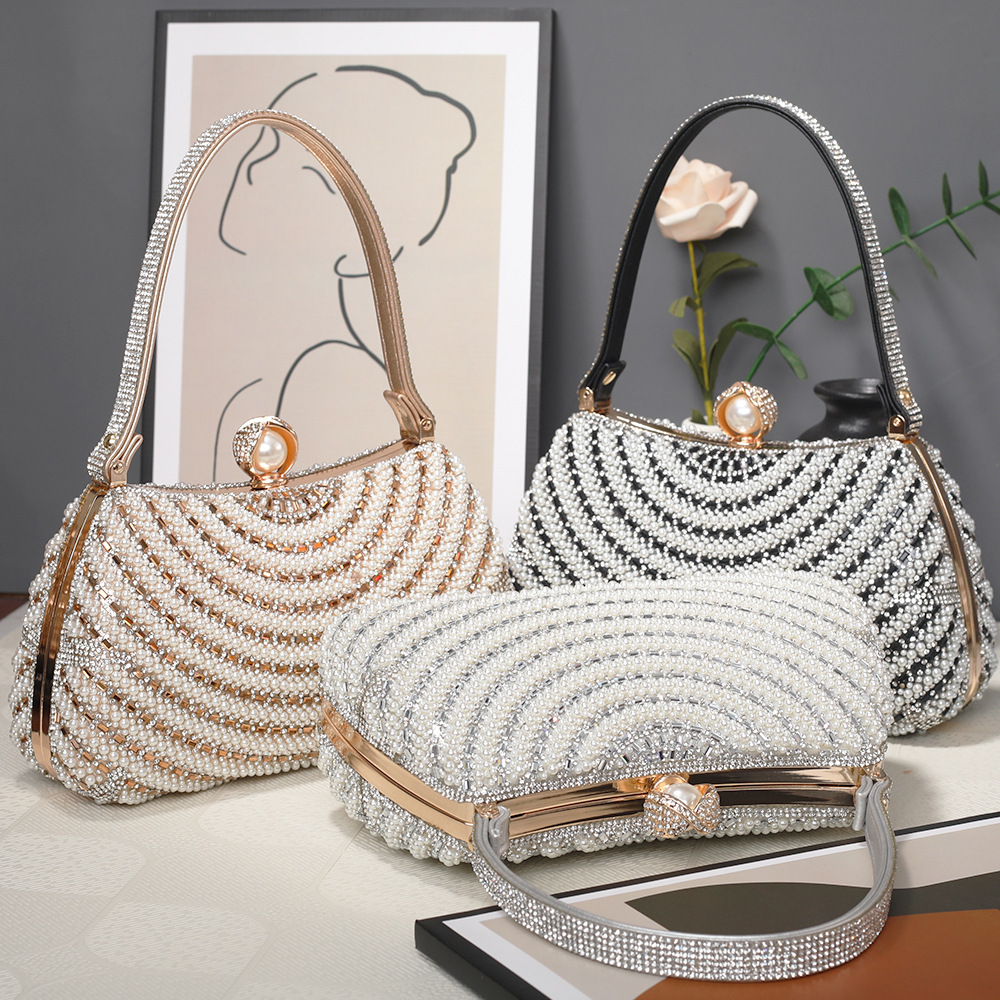 Vintage Perlenbesetzte Diamant Abendtasche Für Elegante Damen_voghion.com